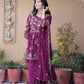 Faux Georgette Silk Kurti & Palazzo Set with Multi-Sequin Embroidery & Lace Dupatta