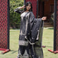Chinon Silk Kurta & Plazzo Set with Heavy Embroidered Lace Dupatta & Multi-Sequin Work