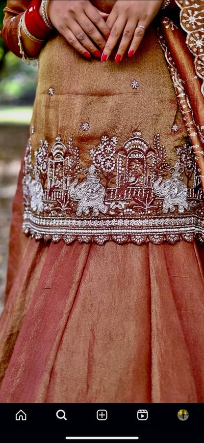 Women's Simmer Silk Embroidered Lehenga Choli Set with Dupatta | Beads & Sequence Zari Work | Fully Stitched Top and Lehenga | Festive & Wedding Wear