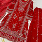 Heavy Faux Georgette Silk Kurti & Plazzo Set with Embroidered Lace Dupatta & Sequin Work