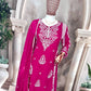 Elegant Pure Faux Georgette Silk Top & Plazzo Set with Dupatta – Multi-Needle Sequins Embroidery