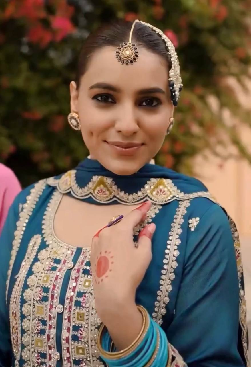 Heavy Pure Chinon Silk Embroidered Kurti Pant Set with Dupatta (Fully Stitched | Real Mirror & Sequin Work)