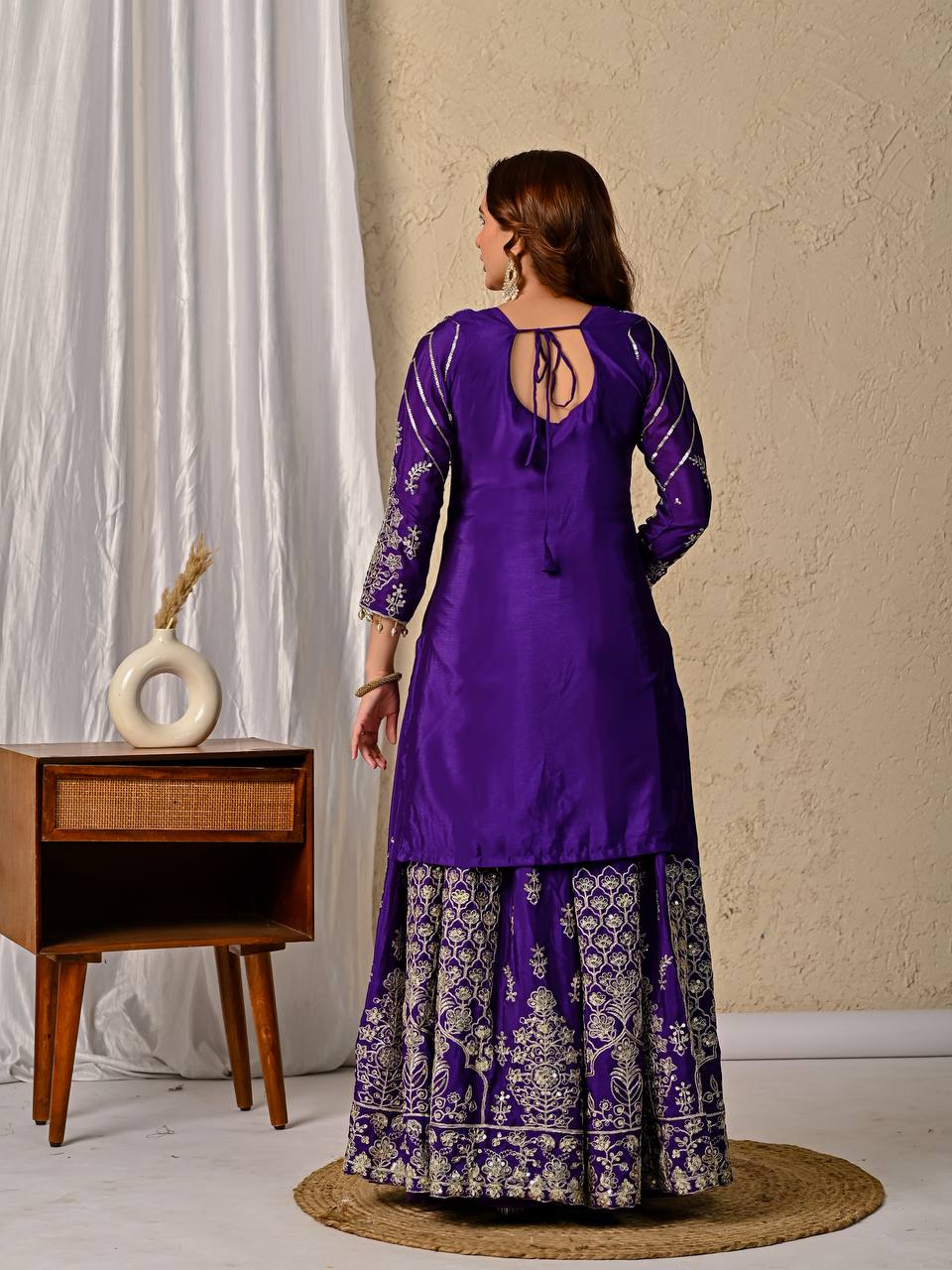 Designer Heavy Chinon Silk Lehenga Choli Set for Women | Embroidery, Zari & Sequence Work | Fully Stitched with Matching Dupatta