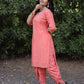 Natural Silk Kurti & Dhoti Set with Jimmy Choo Silk Dupatta & Sequin Embroidery