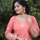 Natural Silk Kurti & Dhoti Set with Jimmy Choo Silk Dupatta & Sequin Embroidery
