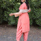 Natural Silk Kurti & Dhoti Set with Jimmy Choo Silk Dupatta & Sequin Embroidery