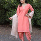 Natural Silk Kurti & Dhoti Set with Jimmy Choo Silk Dupatta & Sequin Embroidery