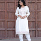 Cambric Cotton Kurti & Pant Set with Multi-Sequin Embroidery – 2-Piece Pair