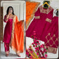 Elegant Heavy Chinon Silk Kurti Set with Farsi Salwar & 2.2m Dupatta – Fully Stitched with Micro Silk Lining