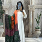 Elegant Pure Natural Silk Gown Set with Pant & Mirror-Embellished Dupatta – Multi-Needle Embroidery (Fully Stitched, 4m Flair)