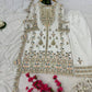 Elegant Faux Georgette Silk Kurti Set with Bottom & Lace-Embellished Dupatta – Multi-Needle Sequins Work (Fully Stitched