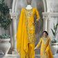 Elegant Faux Georgette Silk Kurti Set with Bottom & Lace-Embellished Dupatta – Multi-Needle Sequins Work (Fully Stitched