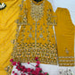 Elegant Faux Georgette Silk Kurti Set with Bottom & Lace-Embellished Dupatta – Multi-Needle Sequins Work (Fully Stitched