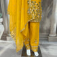 Elegant Faux Georgette Silk Kurti Set with Bottom & Lace-Embellished Dupatta – Multi-Needle Sequins Work (Fully Stitched