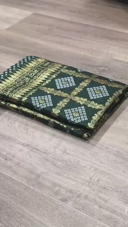 Superb Green Color Beautiful Jacquard Work Trendy Wedding Saree