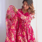 PURE SOFT ORGANZA SILK FABRIC FULLY FLAIR KALI PATTERN AND CANVAS PATTA WITH DUPPTA SET, PANT READY TO WEAR