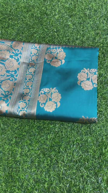 New Jacquard Casual Wear Fancy Half Half Silk Saree, With Blouse Piece, 5.5 M (Separate Blouse Piece)
