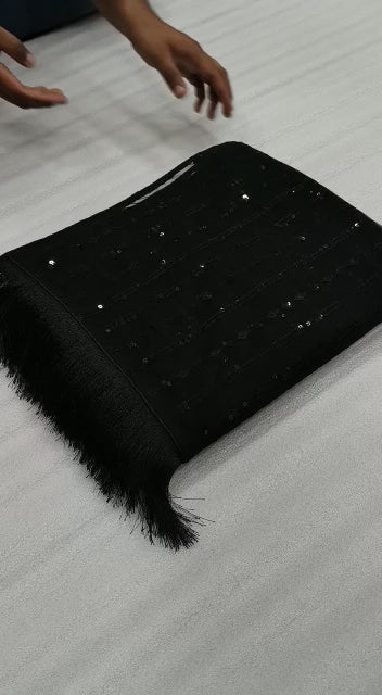 Black Saree Color With Sequence Work Bollywood Saree for Festival Party Wear Saree