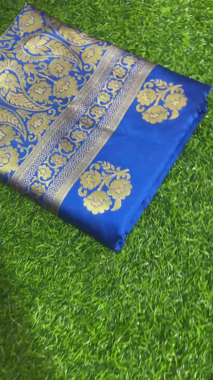 New Jacquard Casual Wear Fancy Half Half Silk Saree, With Blouse Piece, 5.5 M (Separate Blouse Piece)