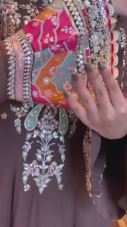 Brown Color Launching New Designer Party Wear Look Top , Pant and Dupatta