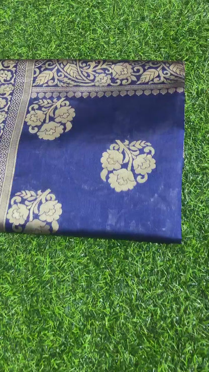 New Jacquard Casual Wear Fancy Half Half Silk Saree, With Blouse Piece, 5.5 M (Separate Blouse Piece)