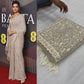 Beige Sequence Work Embroidery Party Wear Designer Saree, With blouse piece For Women's
