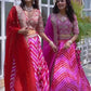 Pink & Red Dori Embroidered Silk Party Wear Lehenga choli