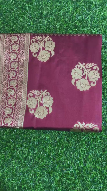 New Jacquard Casual Wear Fancy Half Half Silk Saree, With Blouse Piece, 5.5 M (Separate Blouse Piece)