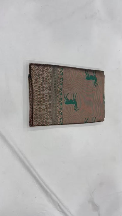 Women's Soft Lichi Silk Lightweight Casual Wear Saree With Unstiched Blouse Piece